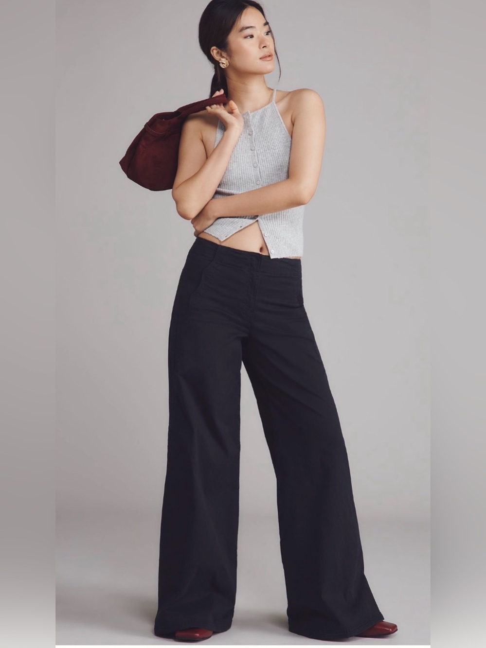 Maeve Scalloped Wide Leg Pants by Anthropologie